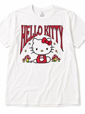 Hello Kitty White Graphic Tee with Red Accents